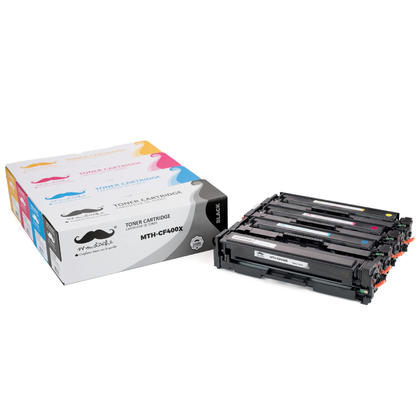 Compatible HP Color LaserJet Pro M252DW Toner Cartridges BK/C/M/Y High Yield - Moustache
