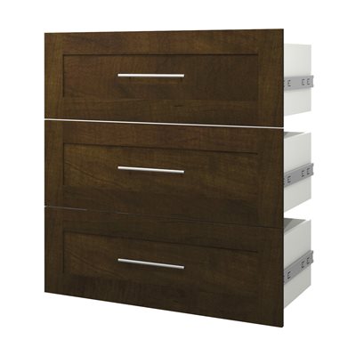 Bestar Pur Collection 32-in Brown 3-Drawer Storage Unit