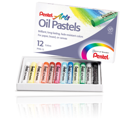 Pentel Brilliant Colored Oil Pastels Set of 12 Colors (PHN-12) 278077