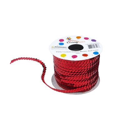 Party Confetti Ribbon Metalic Color 15Ft - Red