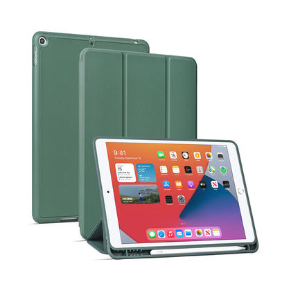 PU Leather Shockproof Protective Case with Pencil Holder for iPad 7/8 10.2" - PrimeCables® - Green