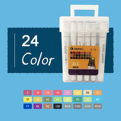 Dual Tip Colored Art Markers with Storage Pouch - 30 Colors/Pack