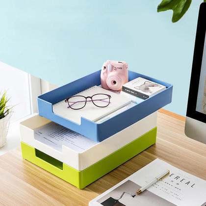Desktop ABS Documents Tray, Stackable Design - Moustache®