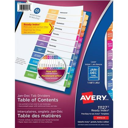 Avery@ Ready Index@ Table of Content Dividers, Jan-Dec, Multi-color (11127) 396077