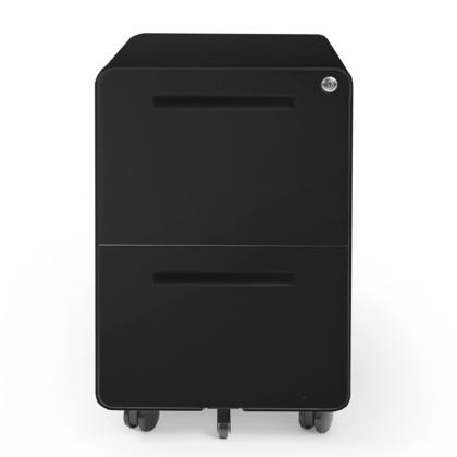 Classeur mobile en acier à 2 tiroirs avec serrure - Moustache® - Noir