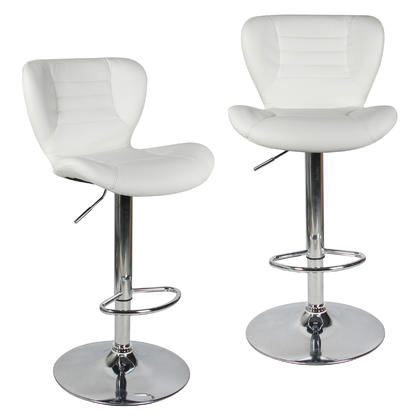 Adjustable Height Swivel Bar Stool - Moustache@ - 2/Pack, White