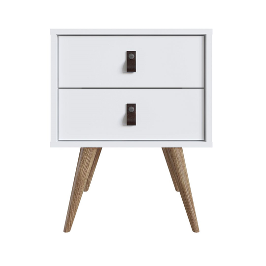 Manhattan Comfort Amber White Nightstand