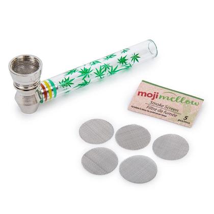 Moji Mellow, Glass Pipe Set, Slide Blister, 1 Randomized Color Per Pack