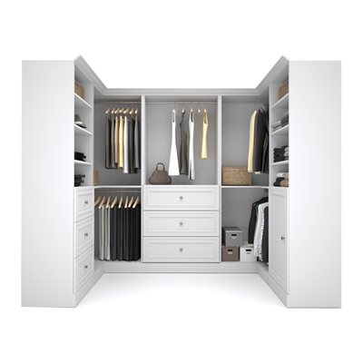 Bestar Versatile Collection White 108-in Corner Closet Kit
