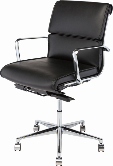 Lucia Office Chair (Low Back - Black with Silver Base)