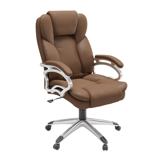 CorLiving CoreLiving 22.50-in x 21.00-in Caramel Brown Leatherette Executive Office Chair