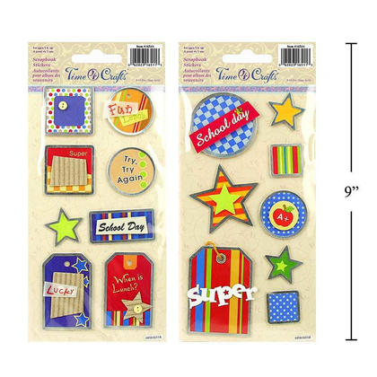 School Day Self- Adhesive Handmade Stickers for Crafts & Arts, Random Style - Time 4 Crafts