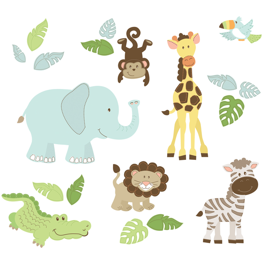 WallPops Safari Buddies Wall Art Kit - 39-in x 34.5-in