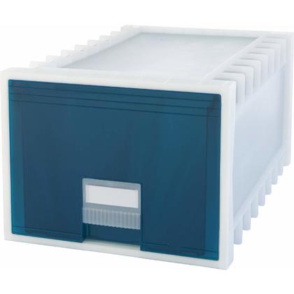 Storex Corrugated Storage Boxes,24" Archive Drawer for Letter / Legal Size Hanging Files - Frosted/Aqua