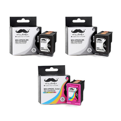 Compatible HP 62XL C2P05AN C2P07AN 2x Black and Color Ink Cartridge Combo - Moustache® - 3PK