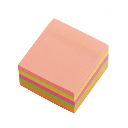 Self-Stick Notes, 3" x 3" (75 x 75mm), 400 Sheets, 5 Assorted Neon Colors - Moustache@