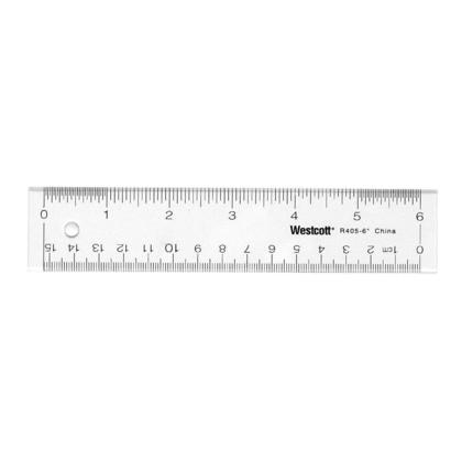 Westcott@ 15 cm / 6 inch Flexible Plastic Ruler 122440