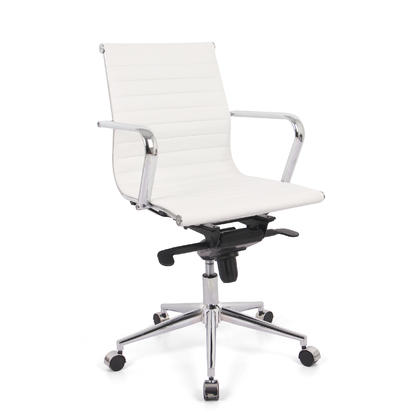 Ribbed Mid-Back Conference Chair with Fixed Arms - Moustache®