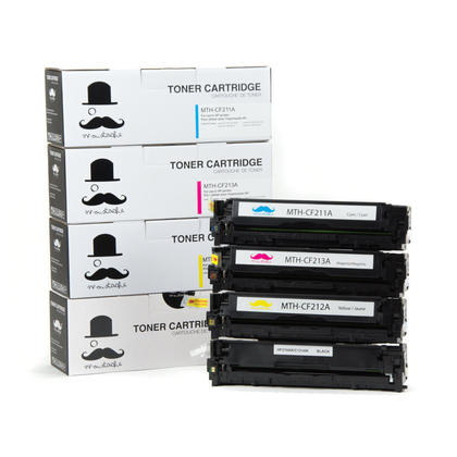 Compatible HP LaserJet Pro 200 Color M276NW Toner Cartridges BK/C/M/Y - Moustache