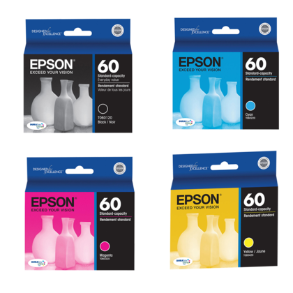 Epson T060120-BCS Black and Color Ink Cartridge Combo BK/C/M/Y