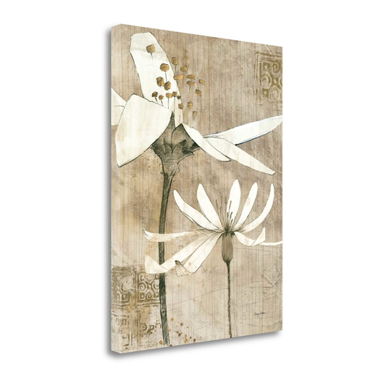 Tangletown Fine Art Pencil Floral II Frameless 23-in H x 17-in W Floral Canvas Print