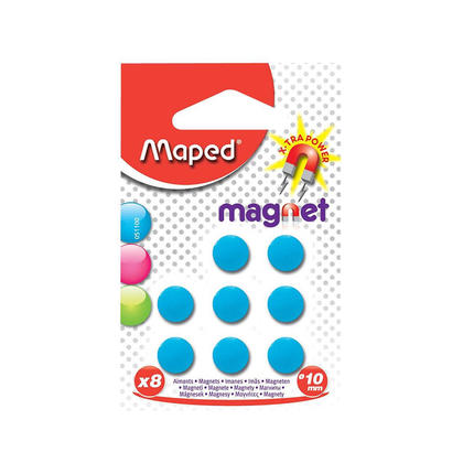 Maped@ Round Magnets with Assorted Colors - 10 mm (Package of 8) 164186
