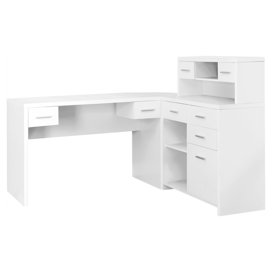 Monarch Specialties Monarch 62.75-in x 44.75-in White L-Shaped Home Office Desk