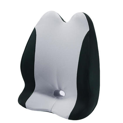 Ergonomic Memory Foam Backrest Cushion for Chair & Car Seat - Moustache® - Light Gray & Black