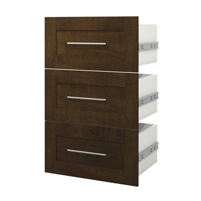 Bestar Pur Collection 21-in Brown 3-Drawer Storage Unit