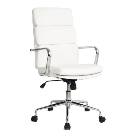 High-Back Executive Chair, Soft Pad Management Office Chair, White - Moustache®