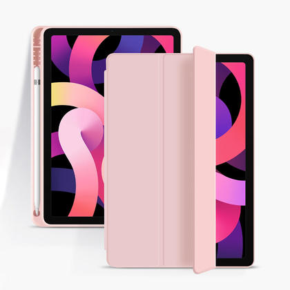 iPad Air 4 10.9" PU Leather Shockproof Protective Case with Pencil Holder - PrimeCables® - Pink