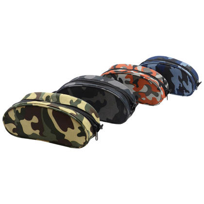 Winnable® Kaki Half Moon Pencil Case with 2 Zippers, Polyester, 8 x 5 in