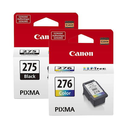 Canon PIXMA TS3520 PG-275 CL-276 Black and Color Ink Cartridge Combo (4982C001 4988C001)