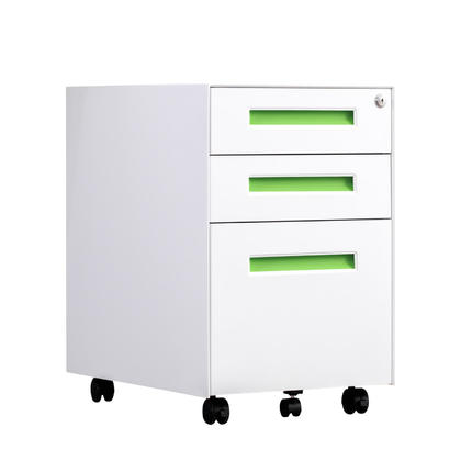 3-Drawer Mobile Steel Pedestal File Cabinet