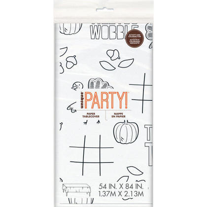Turkey Thanksgiving Coloring Rectangular Paper Table Cover, 54"x84"