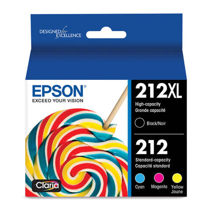 Epson T212XL T212 T212XL-BCS Black and Color Ink Cartridge Combo BK/C/M/Y
