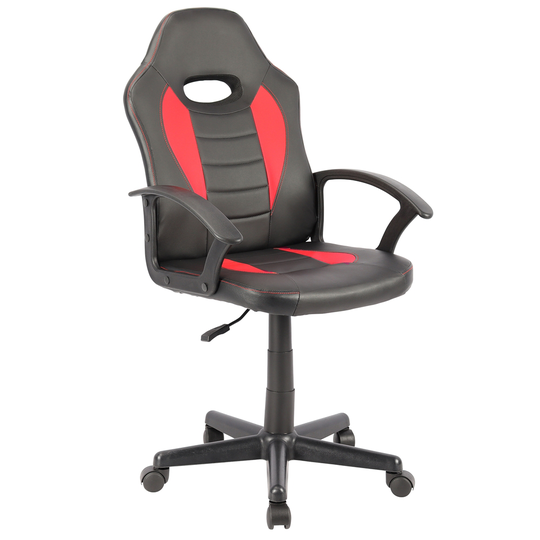 WHI Red and Black Contemporary Adjustable Height Swivel Desk Chair