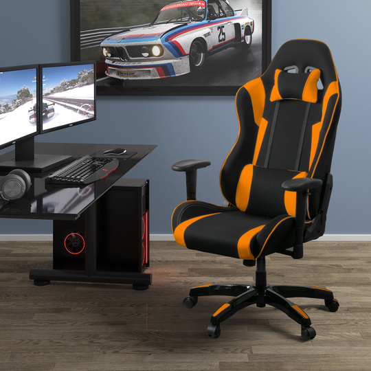 CorLiving High Back Ergonomic Gaming Chair - Black & Orange