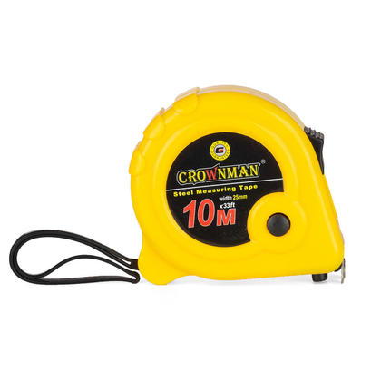 Retractable Steel Measuring Tape with Magnetic Hook for Measurement, ABS Case, 10m x 25mm