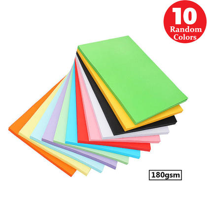 Construction Paper, 8-1/4" x 11-3/4", 10 Assorted Colors, 100 Sheets - 180gsm