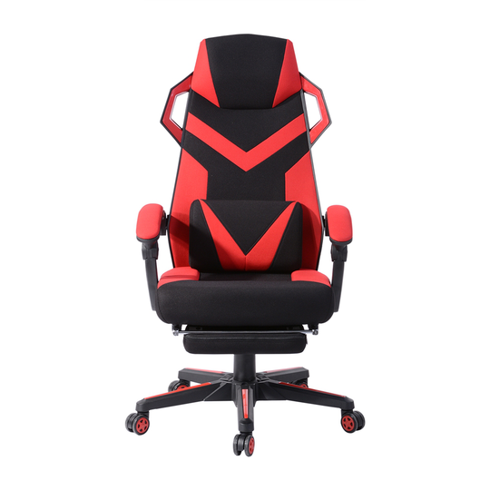 Homycasa Landuci Red Contemporary Ergonomic Adjustable Height Swivel Headrest Chair