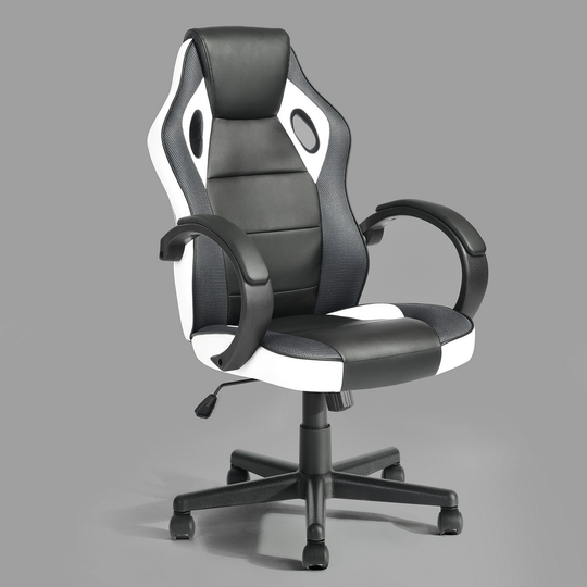 Homycasa Office/Gaming Chair with Casters - Black/White