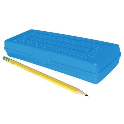 Storex@ Durable Plastic Opaque Lid Pencil Box - Opaque Bottom, 7.7 x 3 x 1.25"