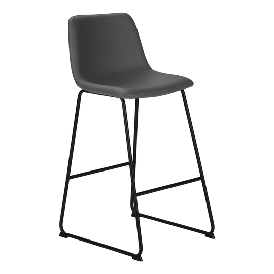 Monarch Specialties Grey Faux Leather Contemporary Desk Chair