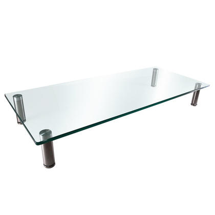 Clear Glass Medium Multimedia Desktop Monitor Stand, 25.6" x 11.0" - Monoprice®