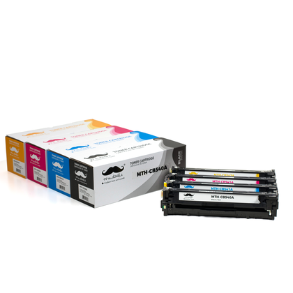 Compatible HP Color LaserJet CP1515N Toner Cartridges BK/C/M/Y - Moustache