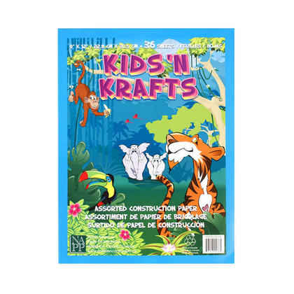 Construction Paper Pad Multi-Colored Craft Paper (9" x 12"), 36 Sheets, 6 Colors