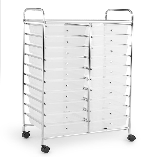Costway Clear 20-Drawer Storage Cart