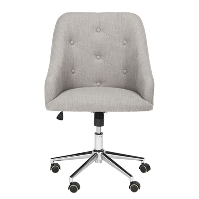 Safavieh 20.87-in Grey Evelynn Tufted Chrome leg Swivel Office Chair
