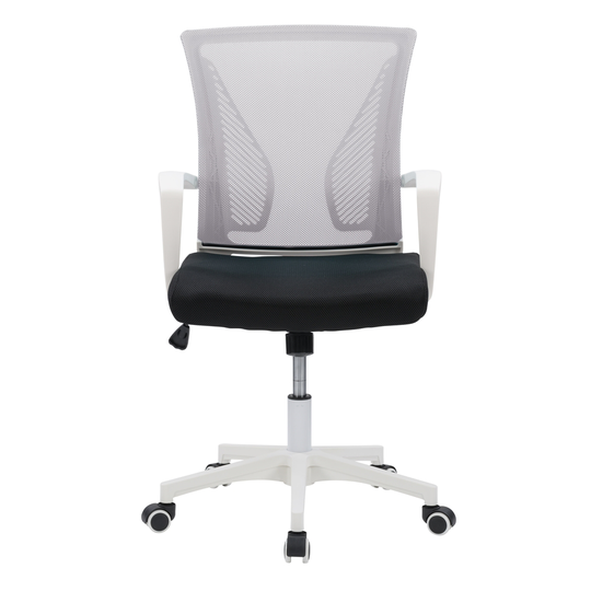 CorLiving Workspace Grey and White Ergonomic Adjustable Height Swivel Desk Chair